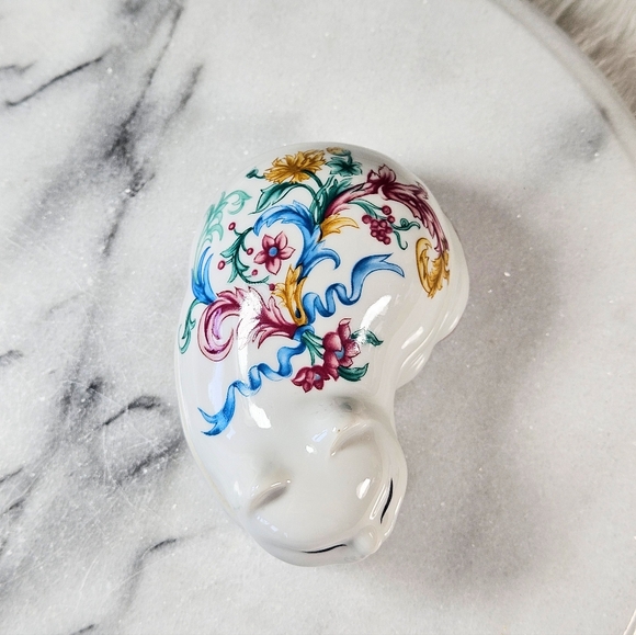 Vintage Palais De Versailles Elizabeth Arden Sleeping Cat Kitten Trinket Box - Picture 5 of 12